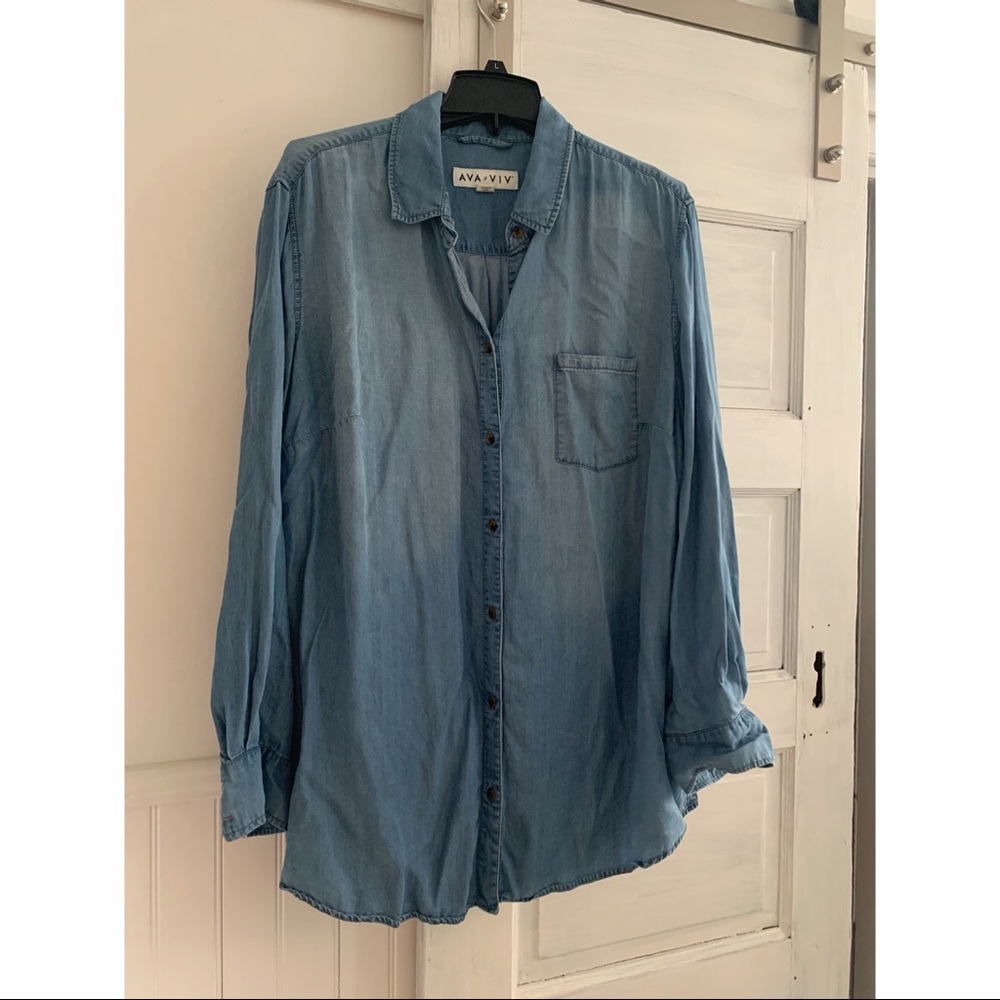 Oversized chambray shirt